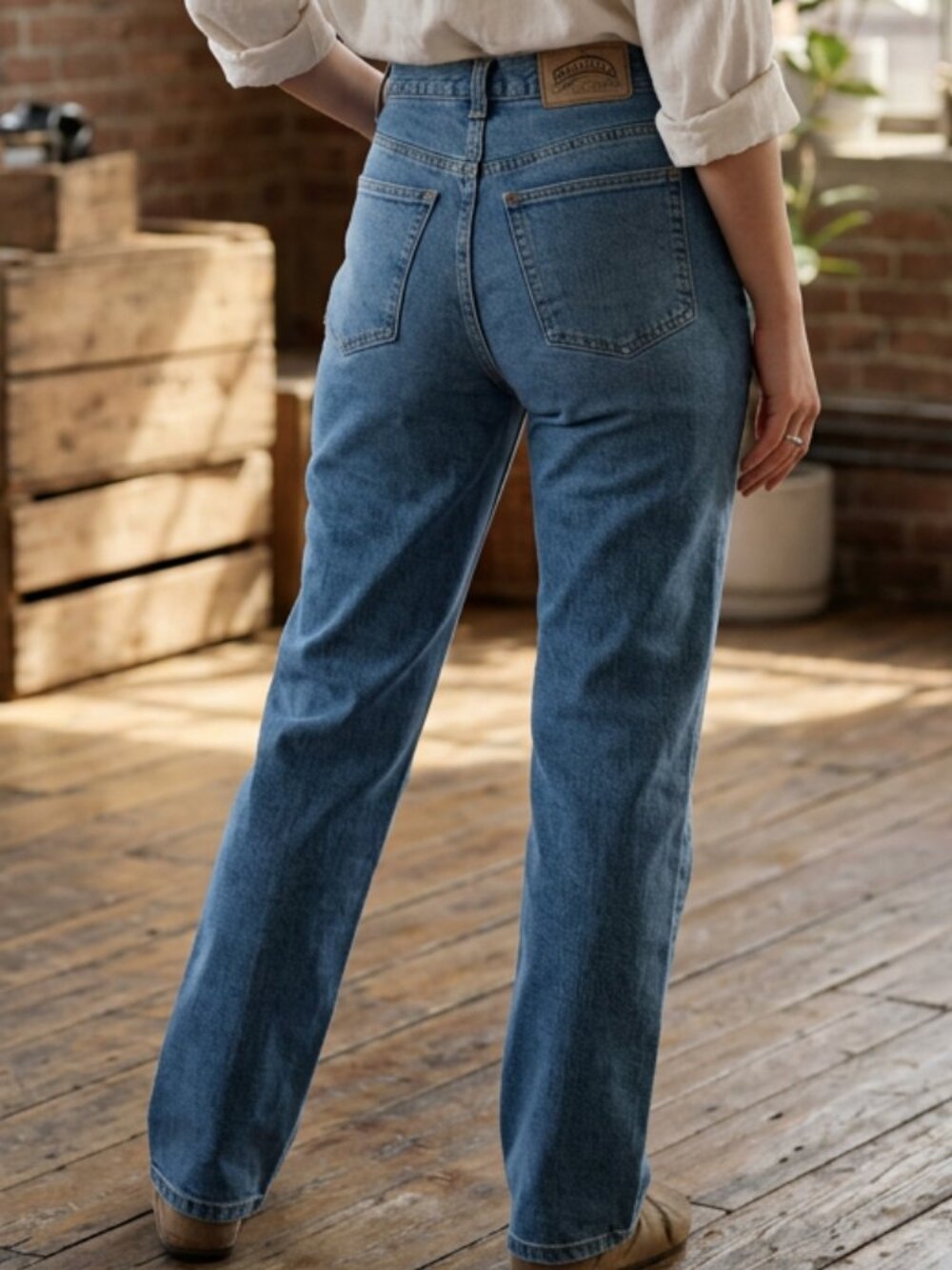 90s Cabela's  Blanket Fleece Lined High Rise Baggy Relaxed Blue Jeans